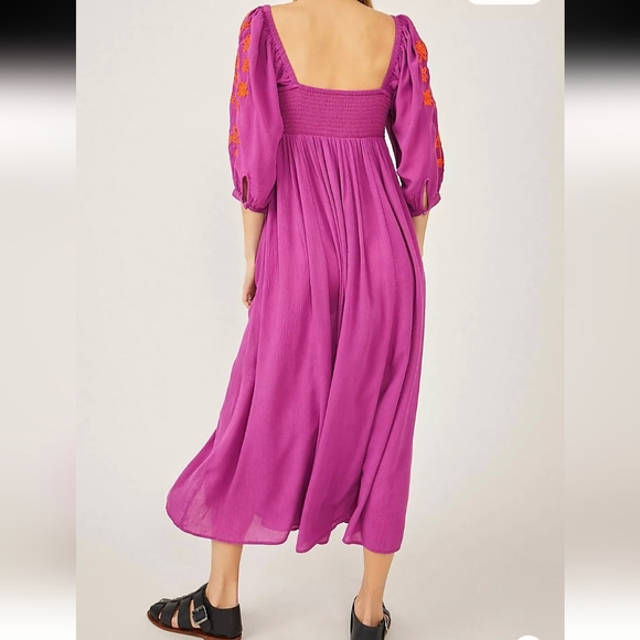 Free People Wedgewood Embroidered Maxi Dress In Violet - Picture 8 of 9